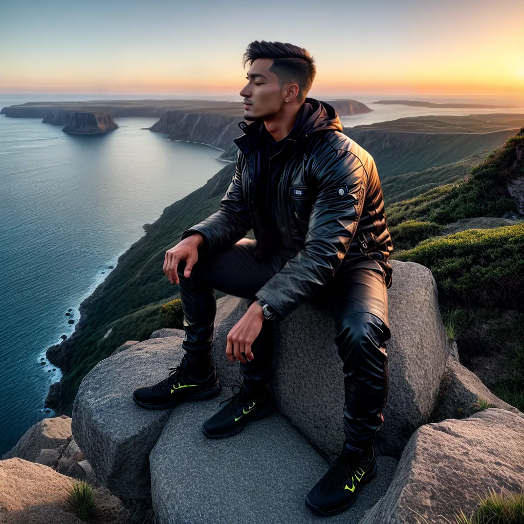 Fotos paz homem por do sol cliff