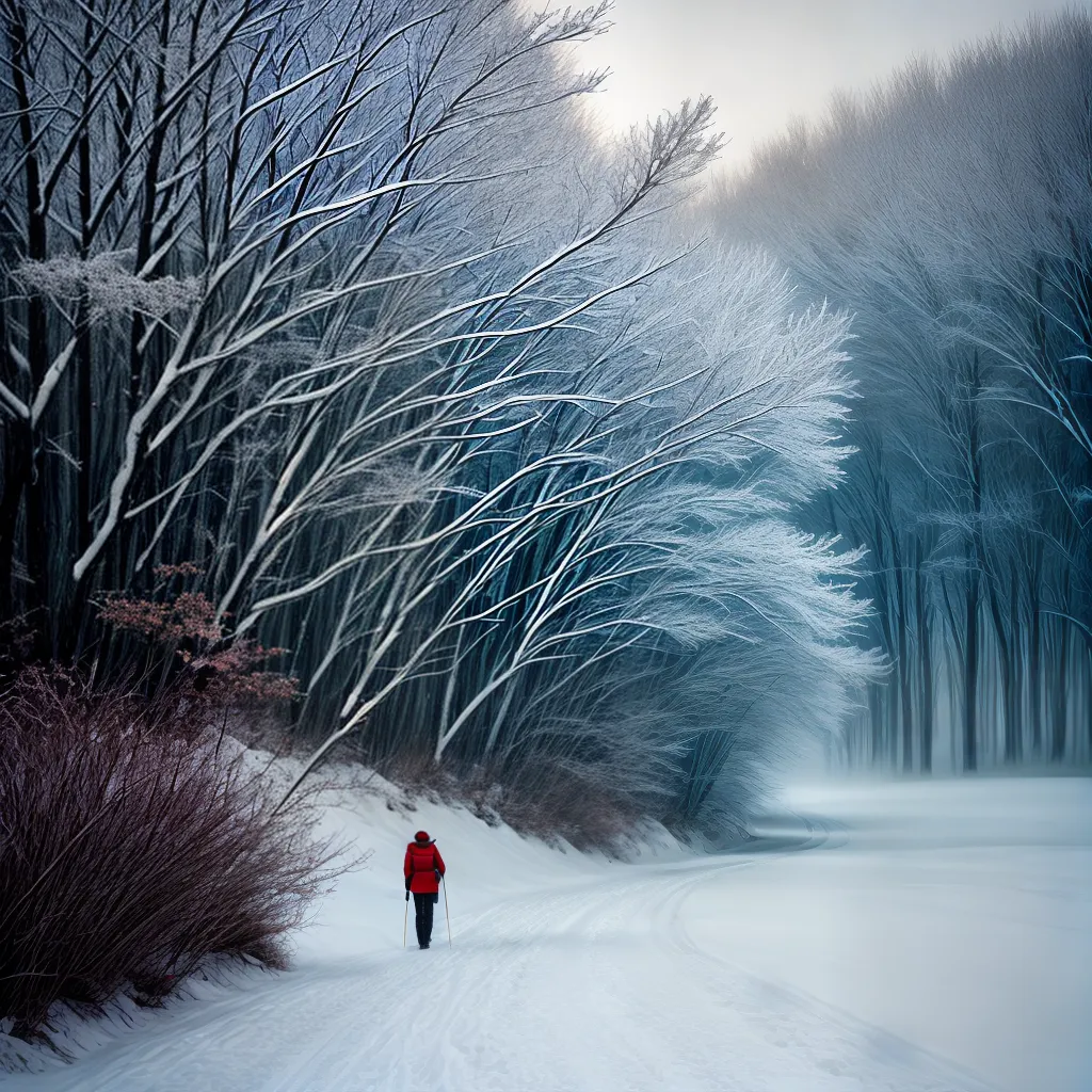 Título do Blog: Como escolher o melhor casaco para o inverno 2 Fotos pessoa caminhando inverno neve