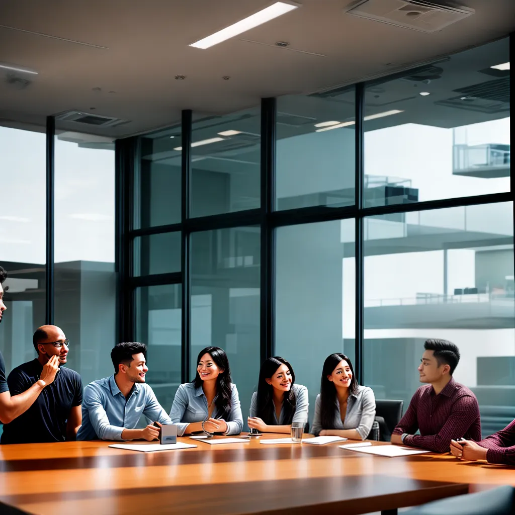 Fotos reuniao sorrisos apresentacao notas janela