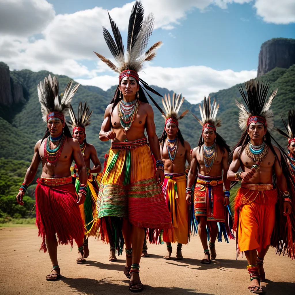 Fotos ritual indigena danca fogo traje