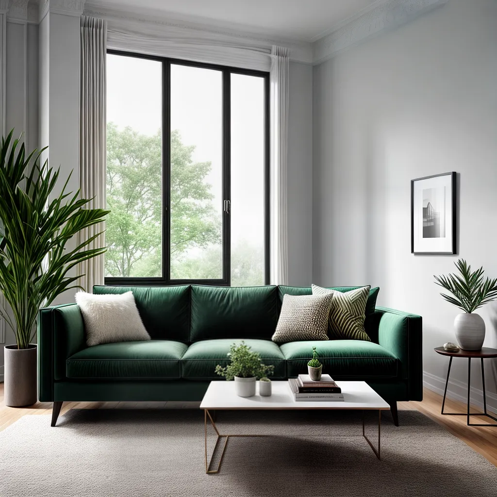 Por que a escolha do Sofá pode influenciar a decoração? 1 Fotos sofa veludo verde moderno couro