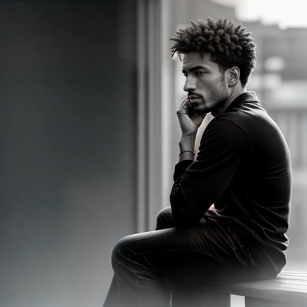 Fotos solidao homem banco preto branco