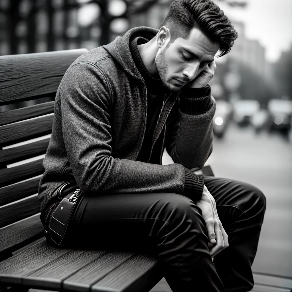 Descubra como cuidar da saúde mental masculina: um guia completo 3 Fotos solidao reflexao homem banco preto branco