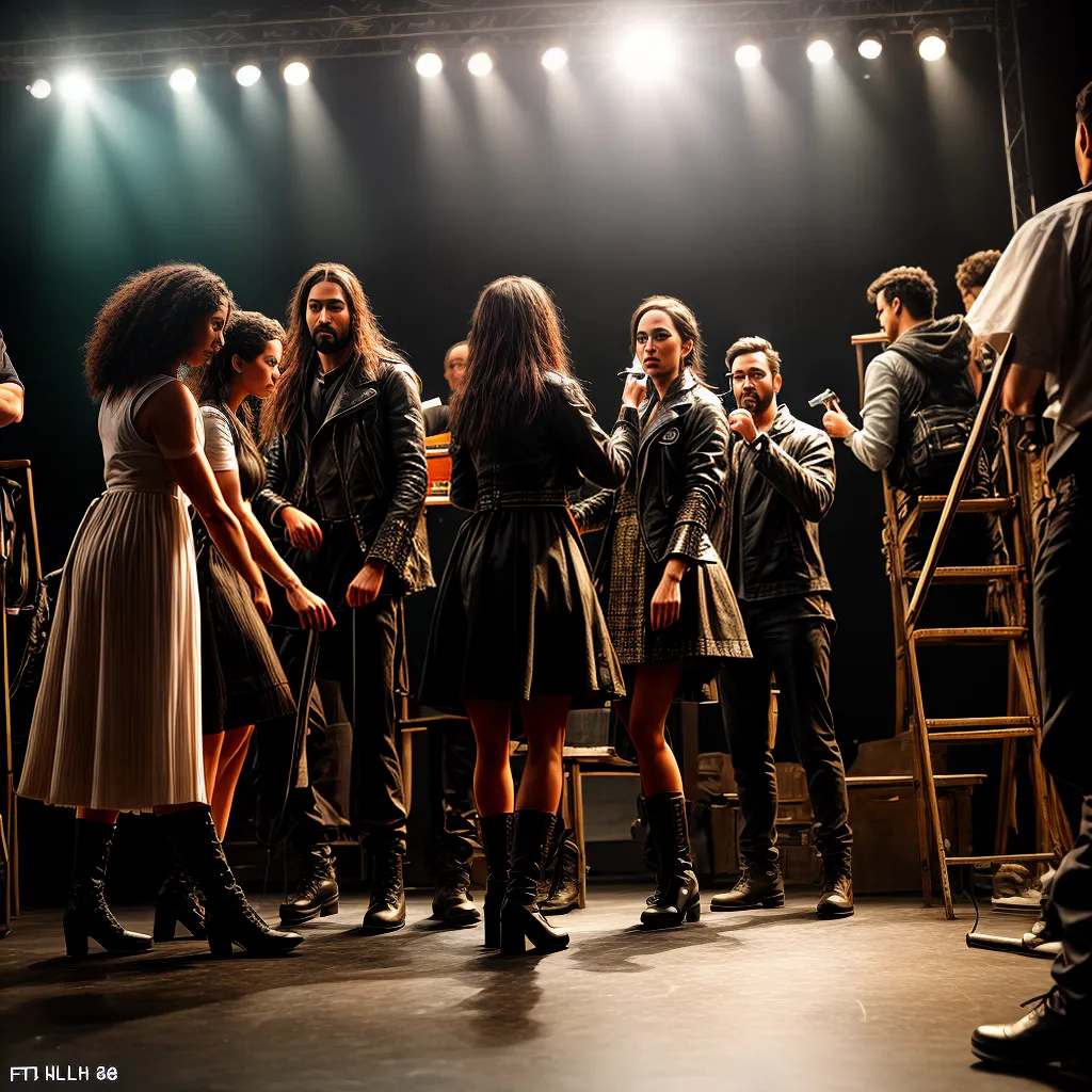 Fotos teatro bastidores ensaio equipe producao