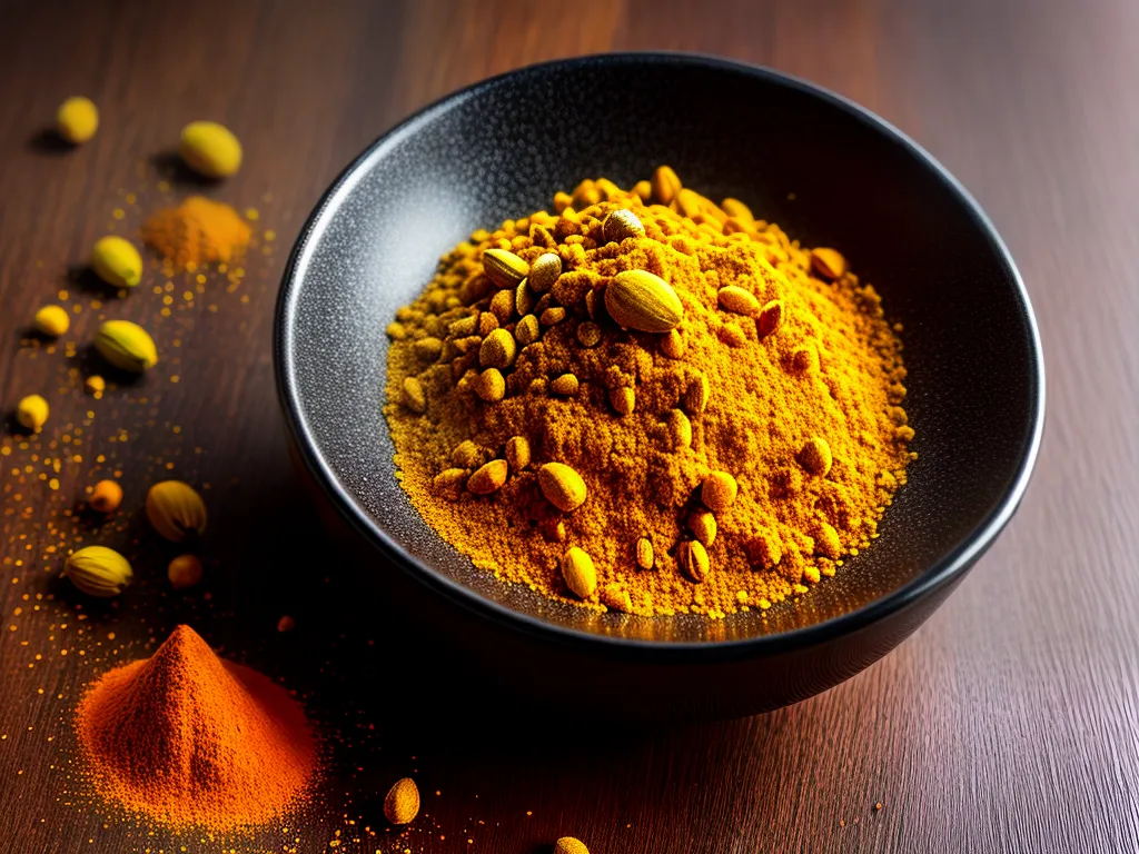 Título do blog: Garam masala: como usar a mistura de especiarias na cozinha Fotos tigela especiarias garam masala colher madeira