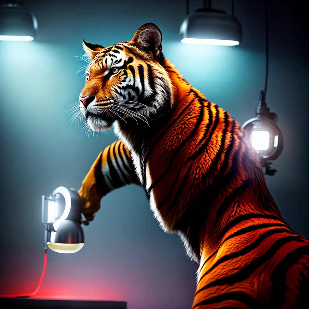 Fotos tigre neon decoracao masculina