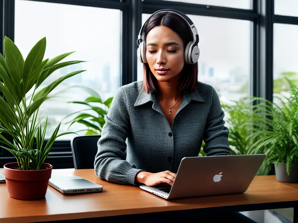 Como desenvolver a competência e concentração no trabalho Fotos trabalho concentracao fones plantas