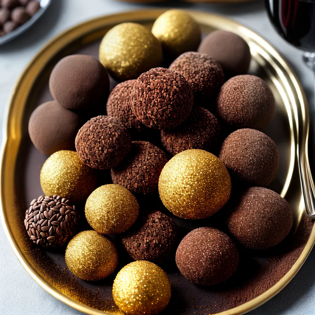 Fotos trufas chocolate luxo vinho