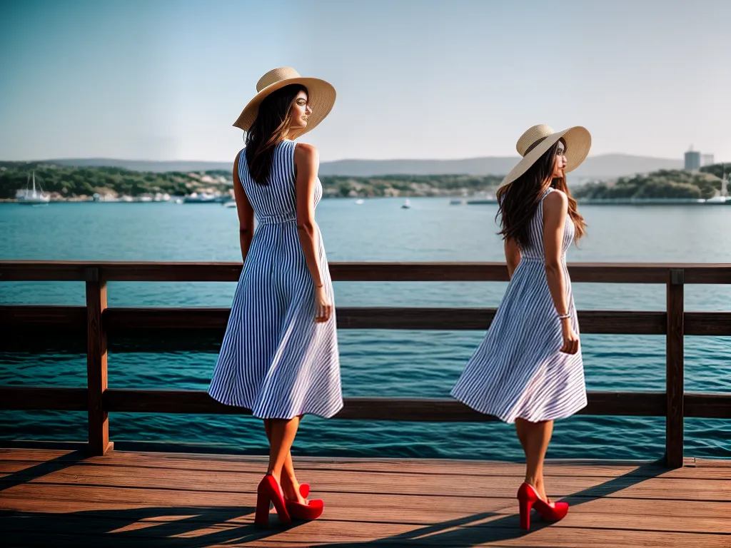 Como escolher o look náutico perfeito para uma festa temática Fotos vestido listrado chapeu palha espadrille barco