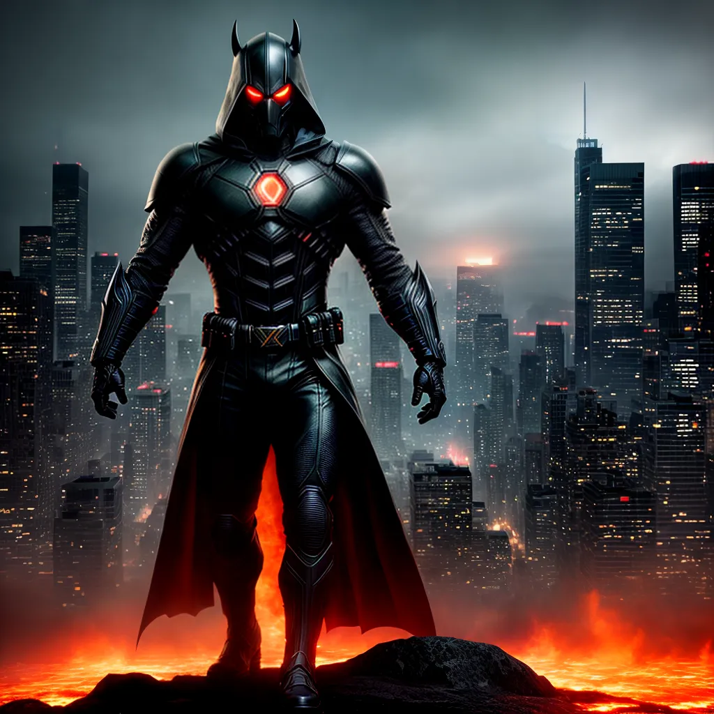 Fotos vilao silhueta olhos brilhantes cidade chamas