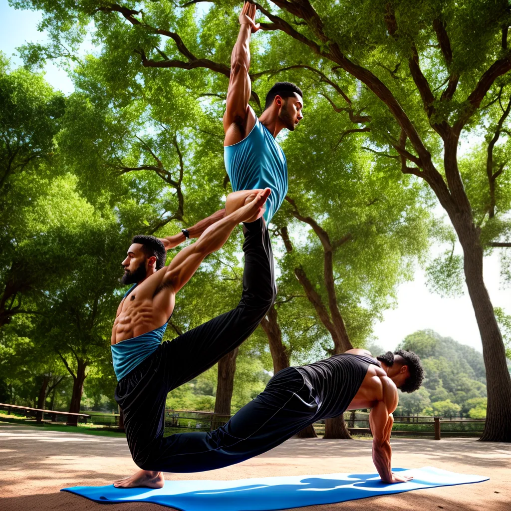 Por que os homens devem incluir a ioga em sua rotina de exercícios 4 Fotos yoga homem forca balanceio natureza