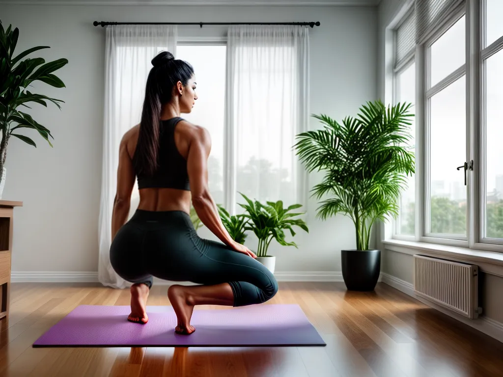 Fotos yoga sala mulher mat planta