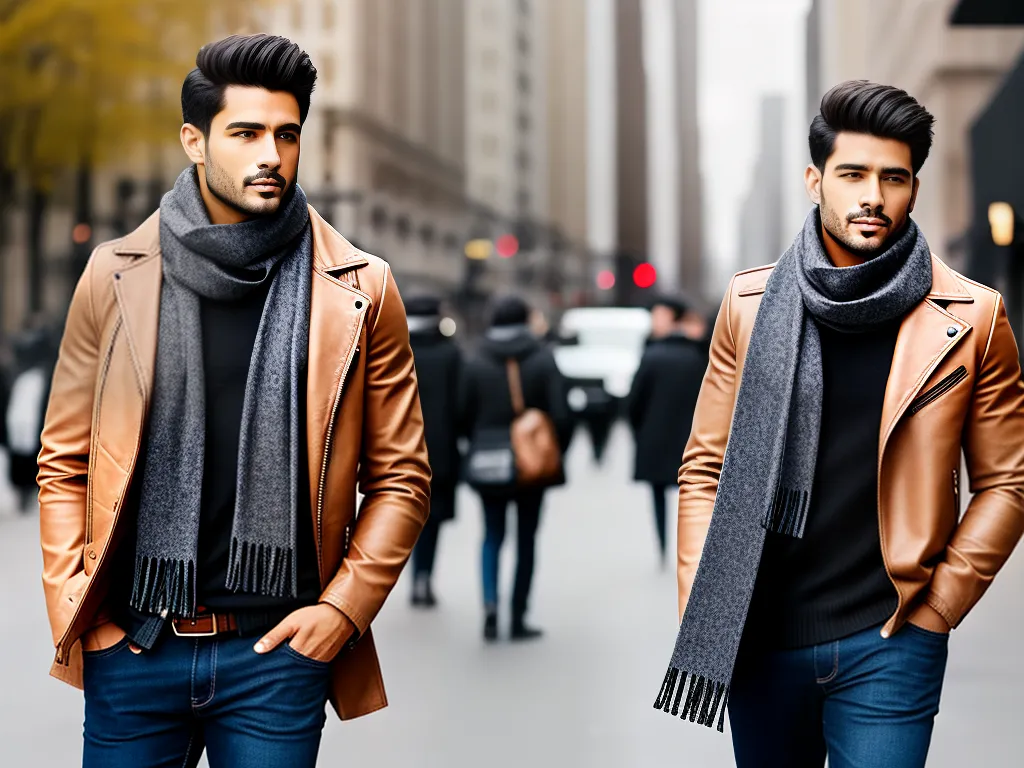 Estilo e Elegância: Cachecol Masculino Moderno 1 Imagens cachecol masculino