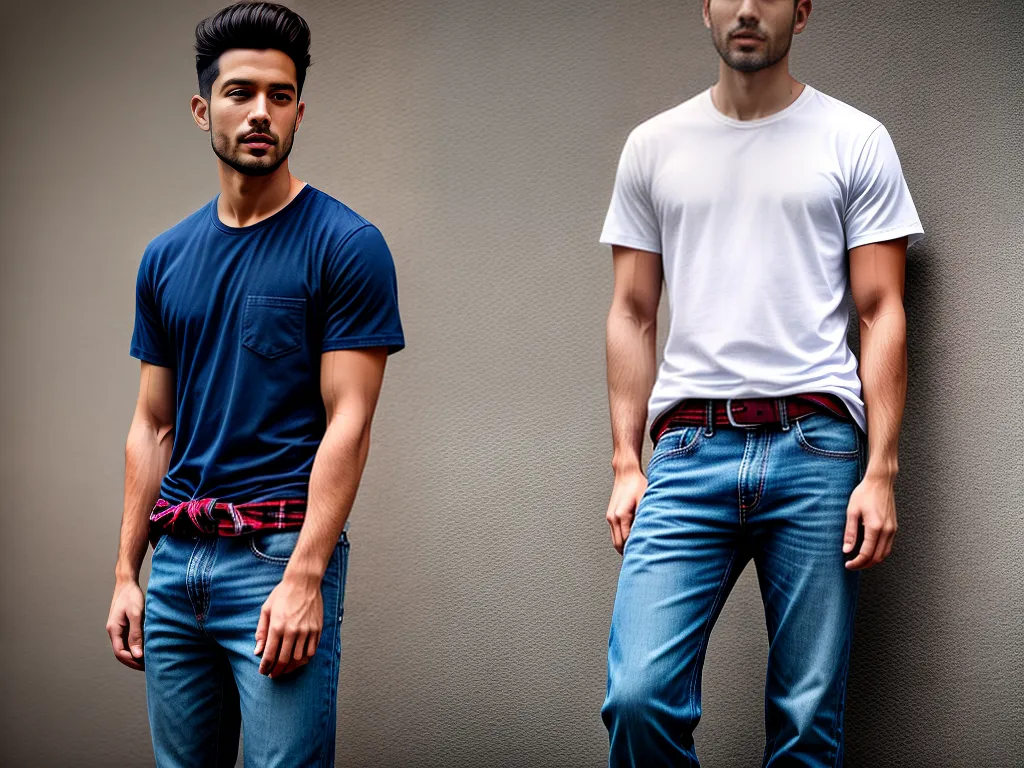 fotografia camisa amarrada na cintura homem