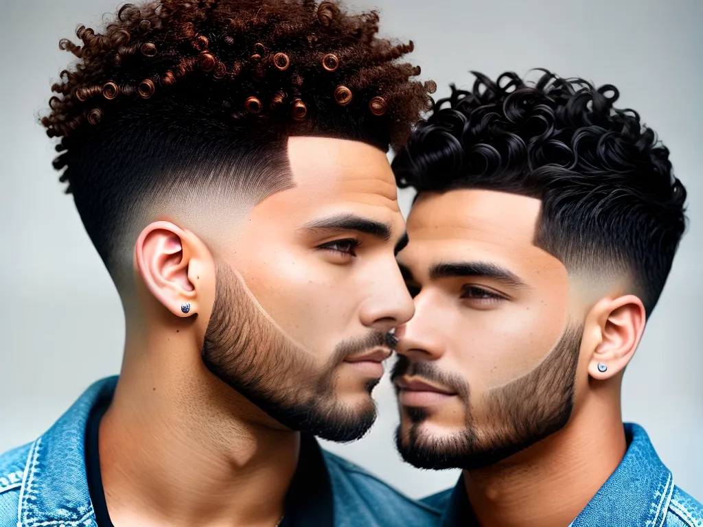 fotografia corte fade masculino cacheado