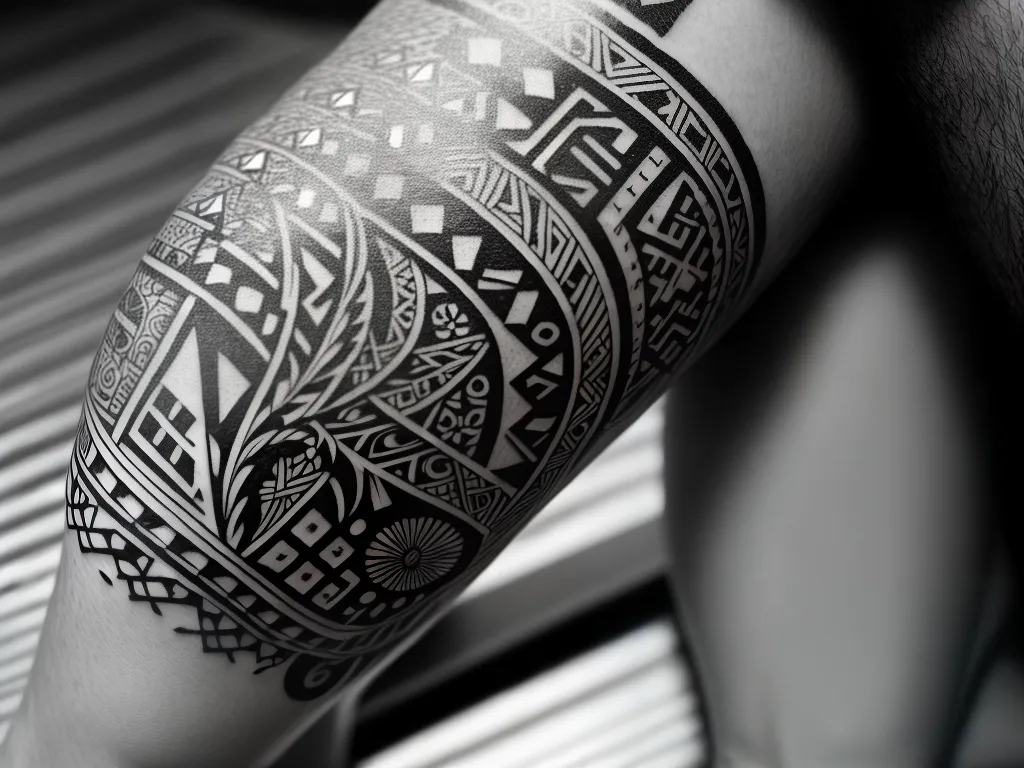 fotografia tattoo maori panturrilha