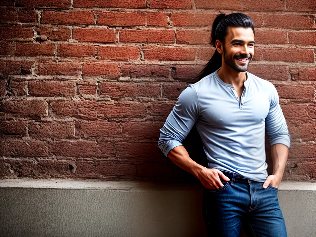 ilustracao cabelo masculino amarrado