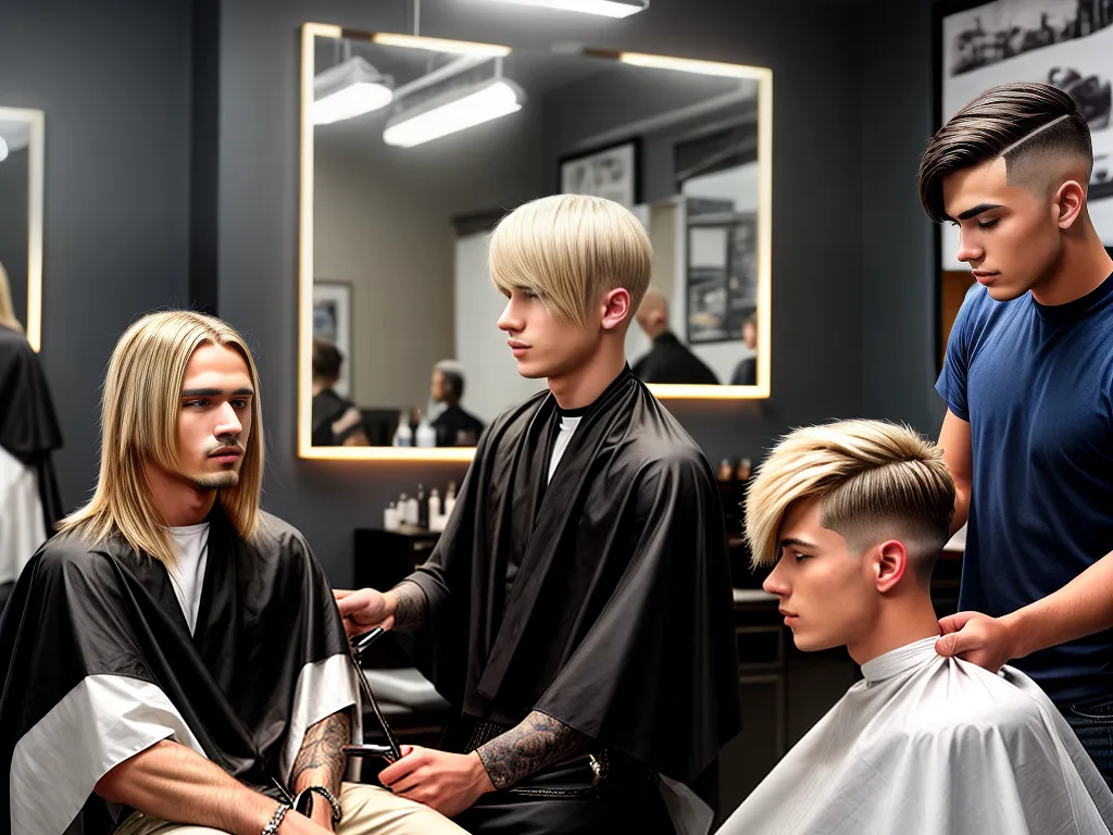 ilustracao cortes para cabelo liso loiro masculino