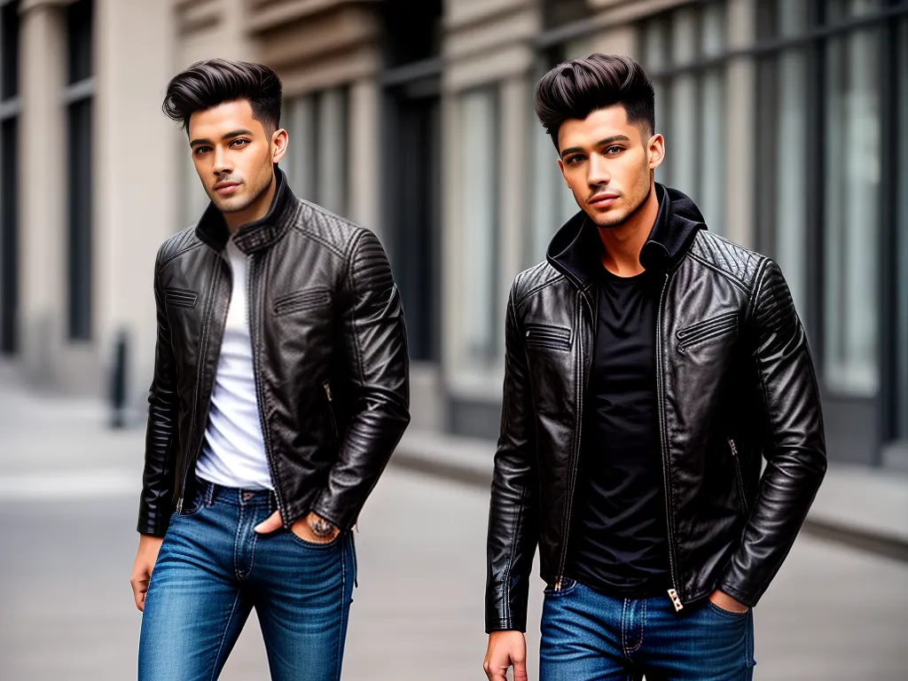 Arrase no Estilo com a Jaqueta de Couro Masculina! 8 ilustracao jaqueta de couro masculina como usar