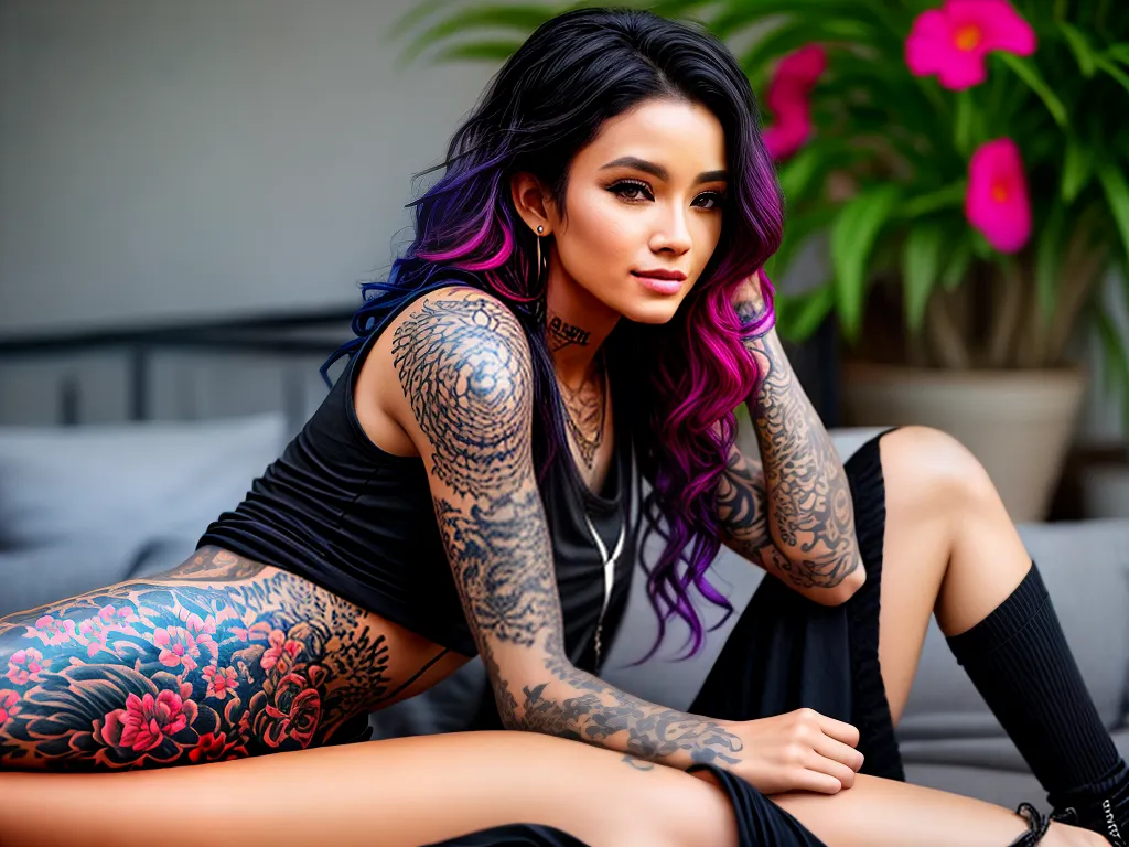 Transformação Incrível: Mulher Tatuada Revela sua História de Vida 3 ilustracao mulher tatuada 3