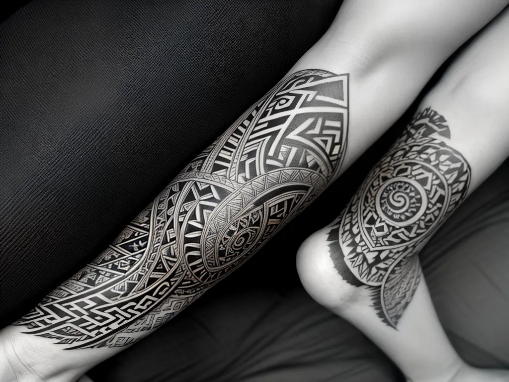 ilustracao tattoo maori panturrilha