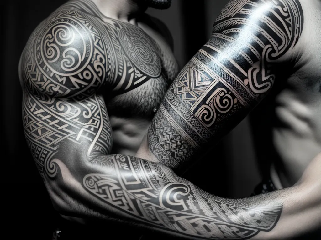 ilustracao tatuagem maori no braco