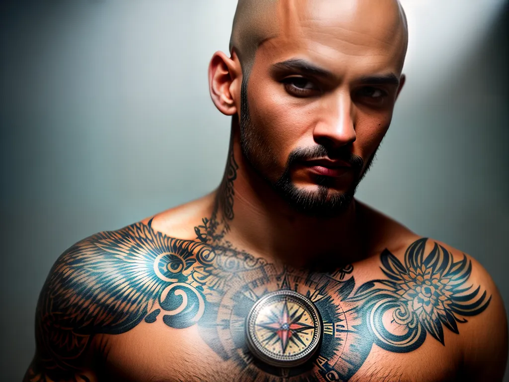 ilustracao tatuagem na cabeca masculina