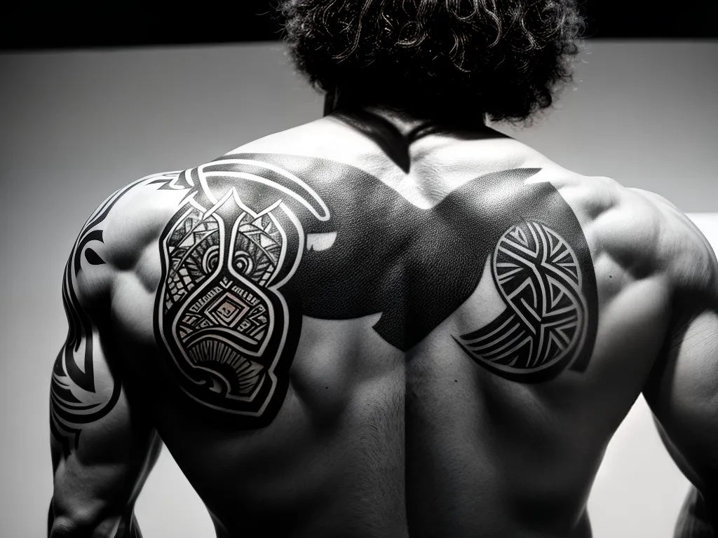 ilustracao tatuagem nas costas homem