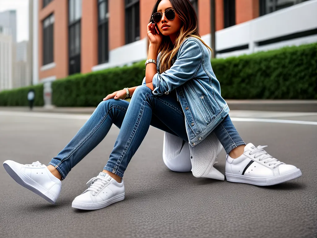 Descubra Agora: Como Arrasar com Tênis Branco! 3 ilustracao tenis branco combina com que roupa