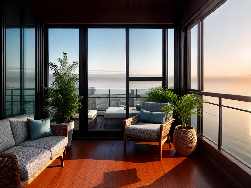 Fotos amanhecer cafe balcone serenidade