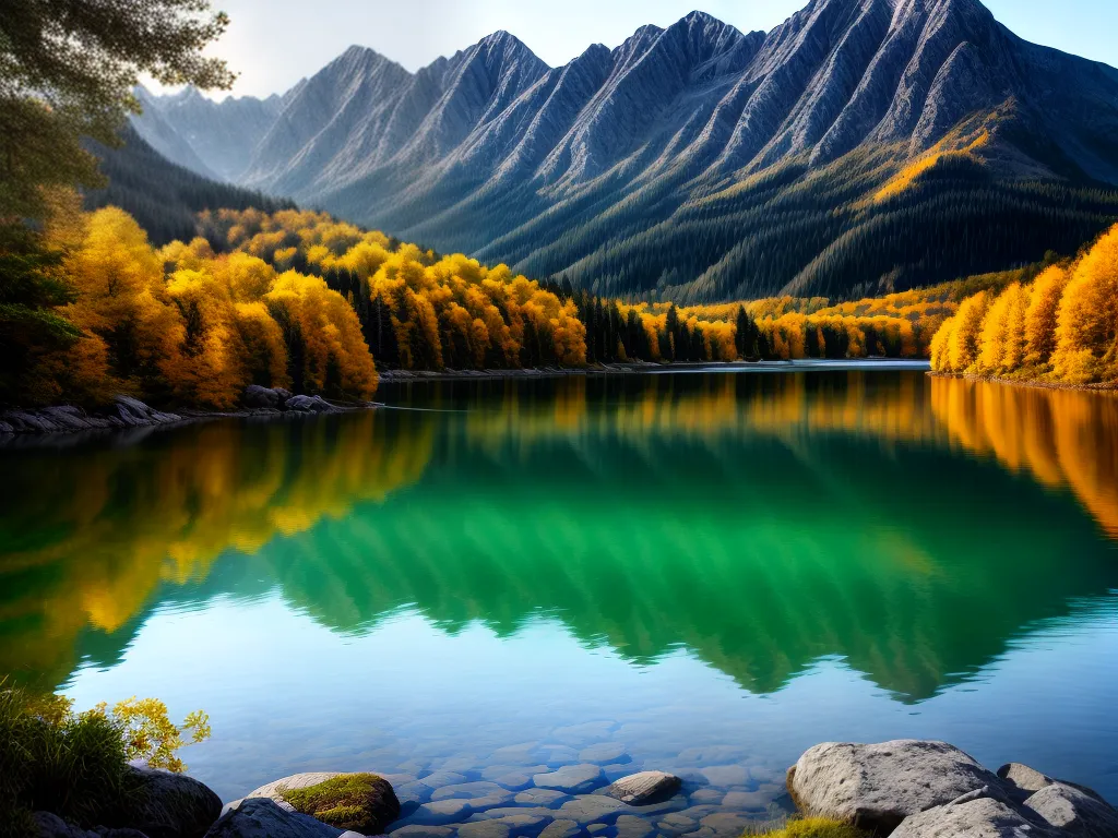 Fotos beleza natureza lago montanhas outono