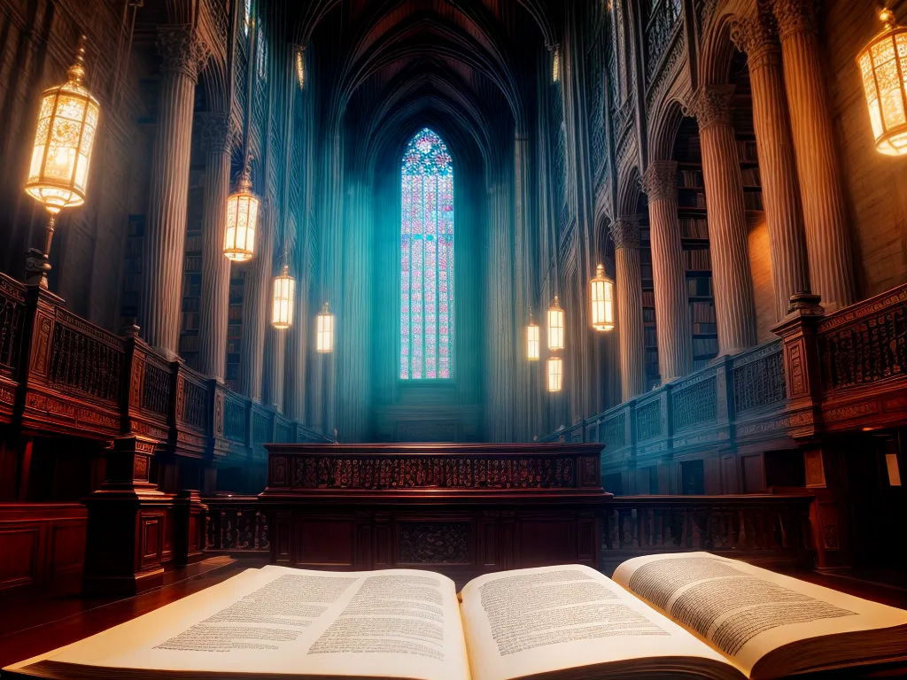 Fotos biblioteca epica luz conhecimento