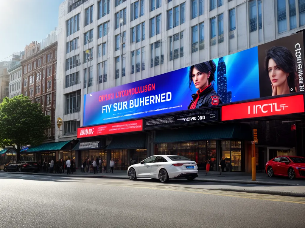 Fotos billboard anuncio vibrante ceu azul