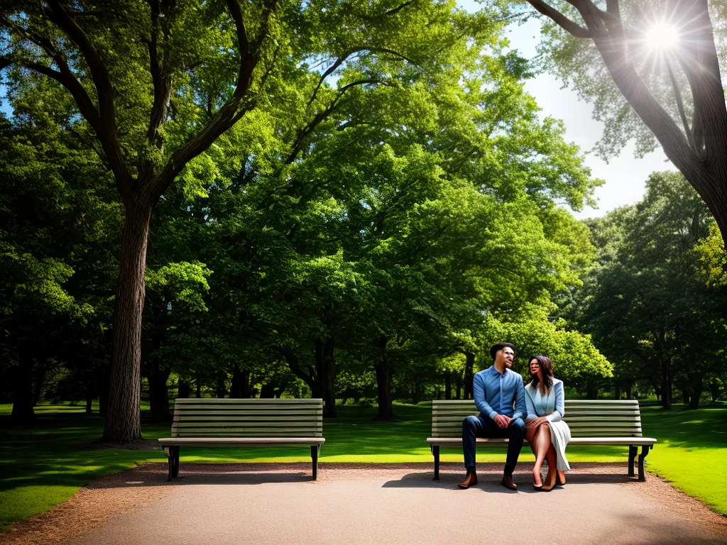 Desenvolvendo Relacionamentos Saudáveis e Duradouros 3 Fotos casal sorrindo banco parque 2