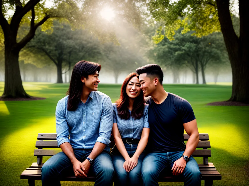 Fotos casal sorrindo banco parque romantico 4