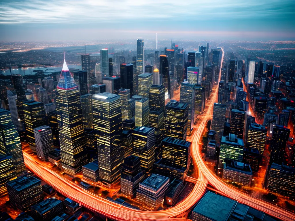 Fotos cidade movimentada arranha ceus urbanizacao