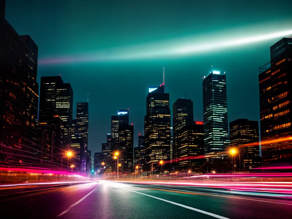 Fotos cidade noturna luzes carros pedestres