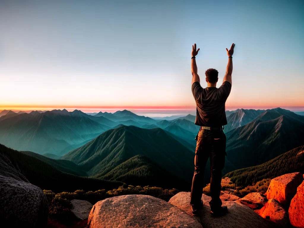 Fotos conquista amanhecer silhueta montanha