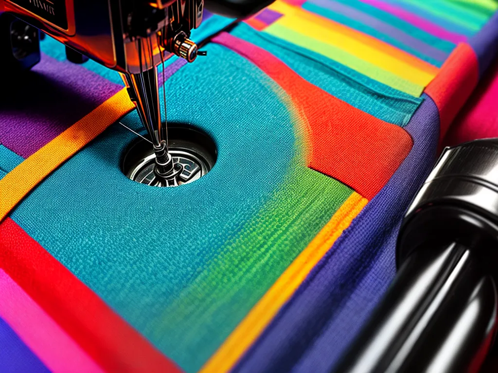 Fotos costura agulha precisao tecido colorido