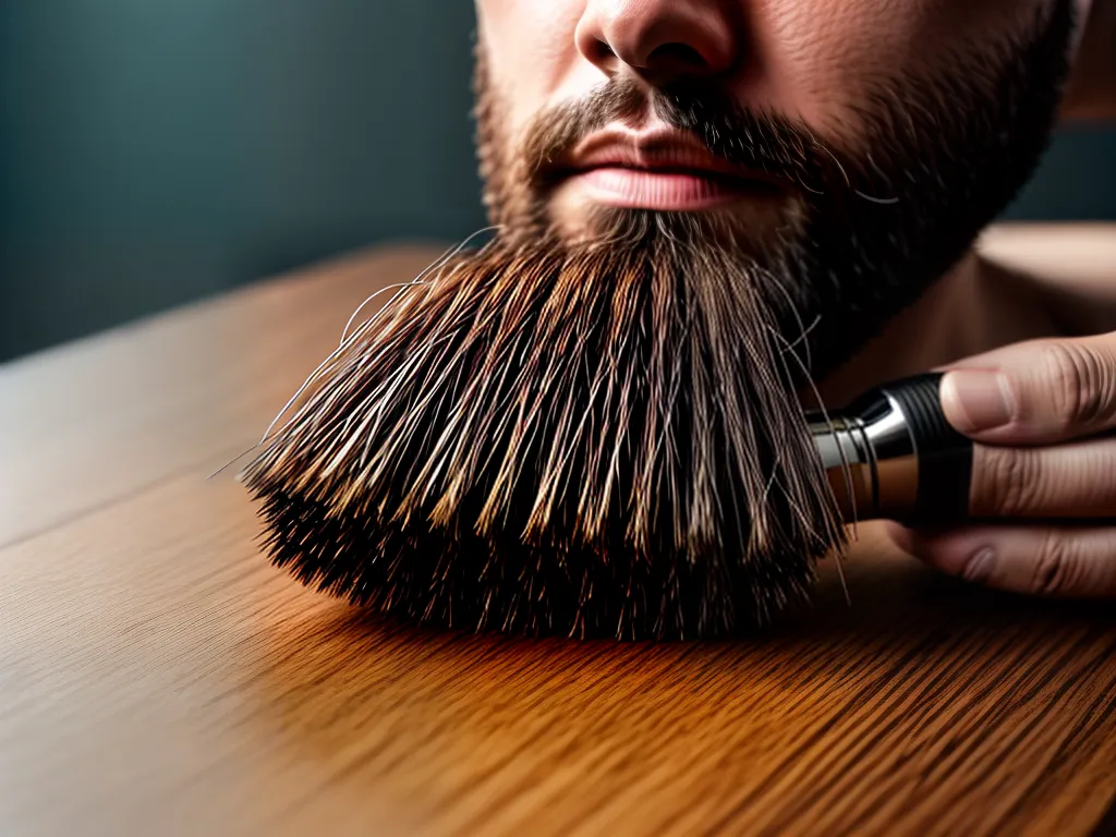 Fotos escova barba madeira grooming 1