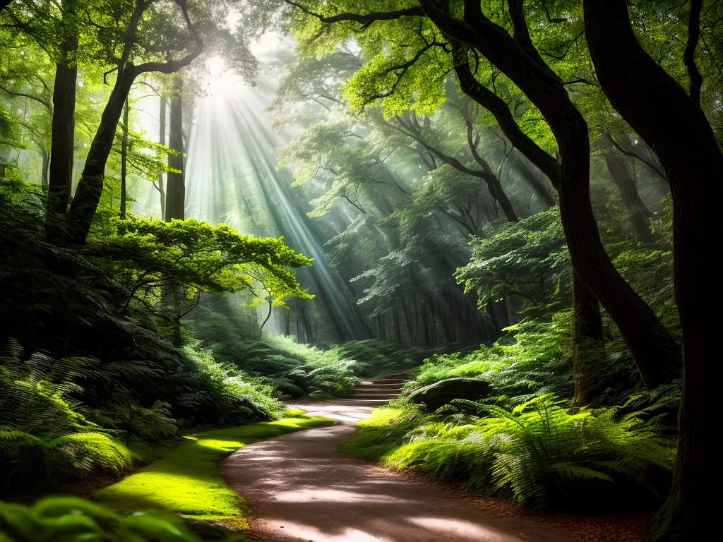 Fotos floresta verde trilha natureza serenidade