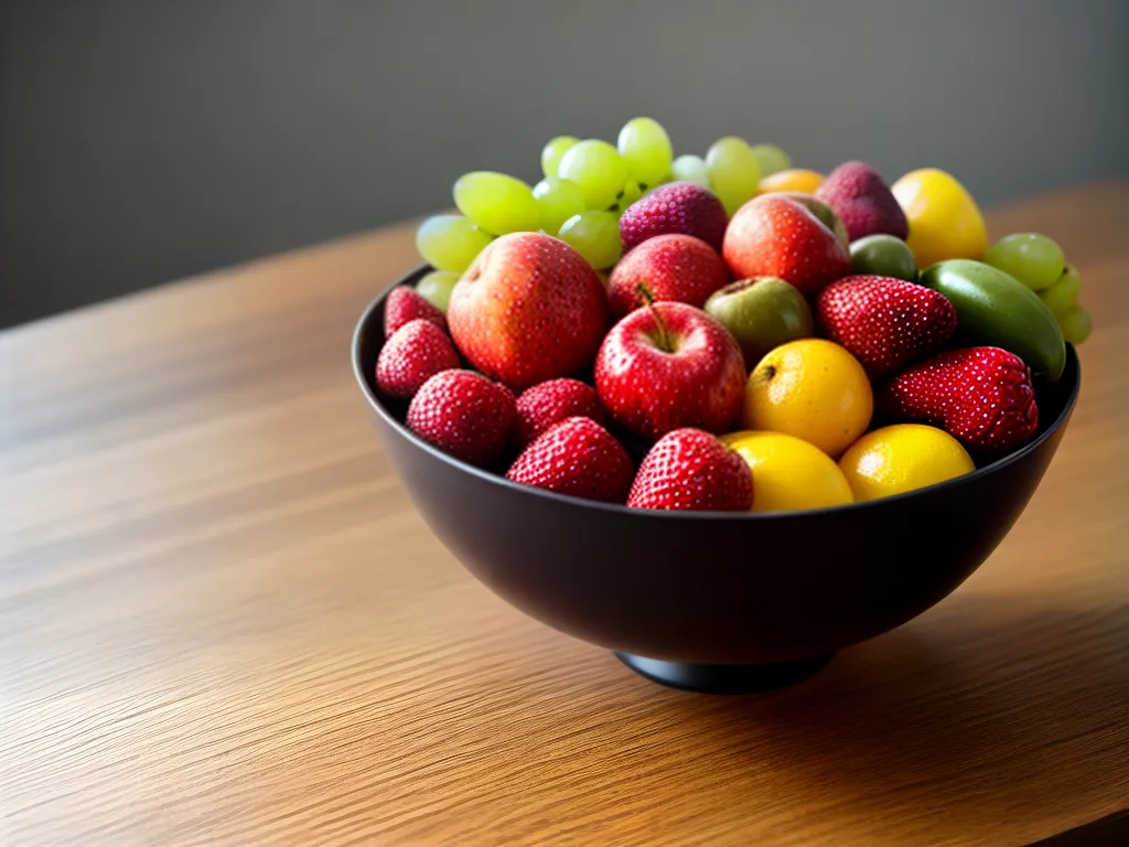 Como Decorar seu Apartamento com Frutas 1 Fotos fruteira colorida mesa madeira apartamento