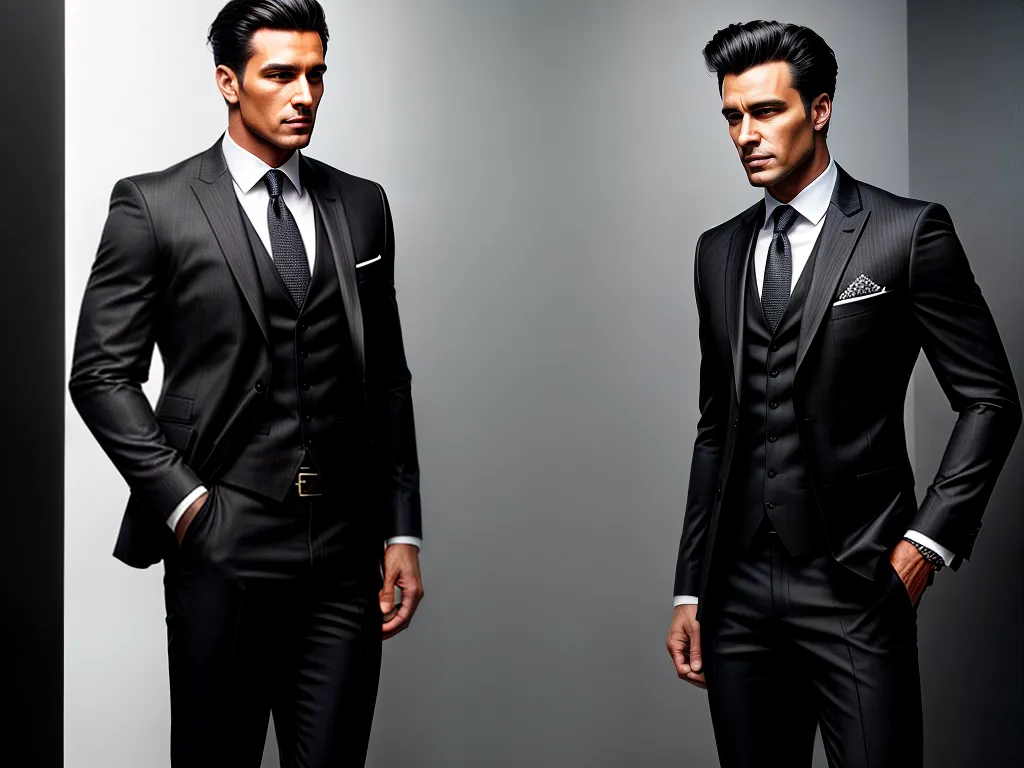 Fotos homem confiante preto branco traje