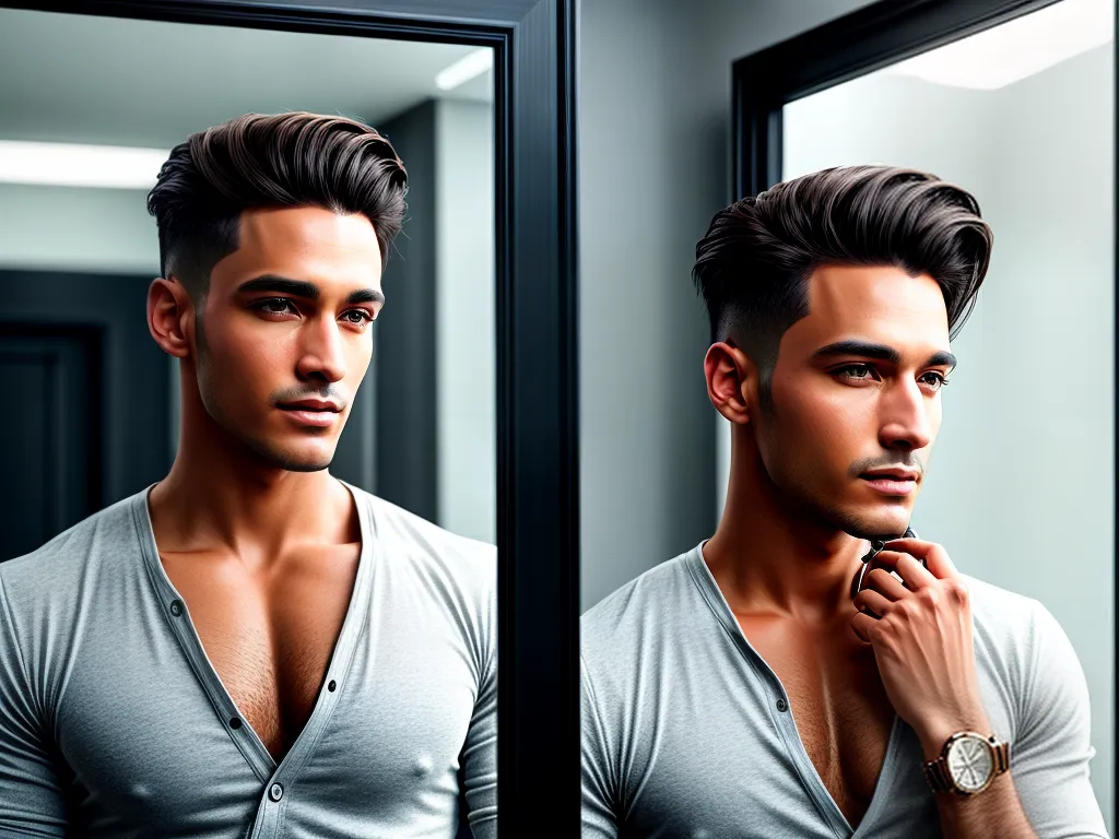 Fotos homem estiloso penteando cabelo