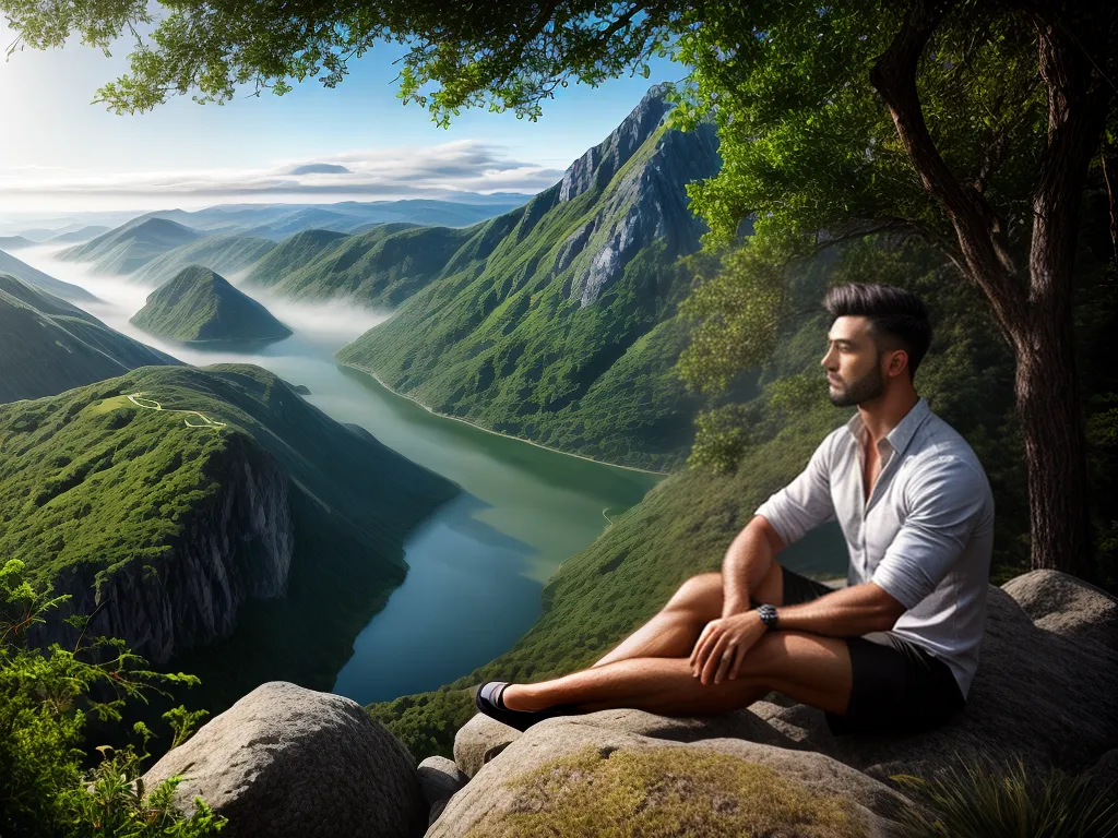 Fotos homem meditando natureza paz