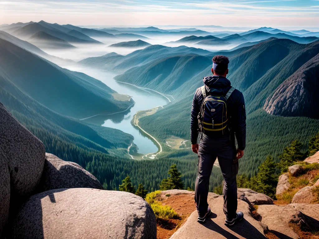 Fotos homem montanha vista natureza serenidade