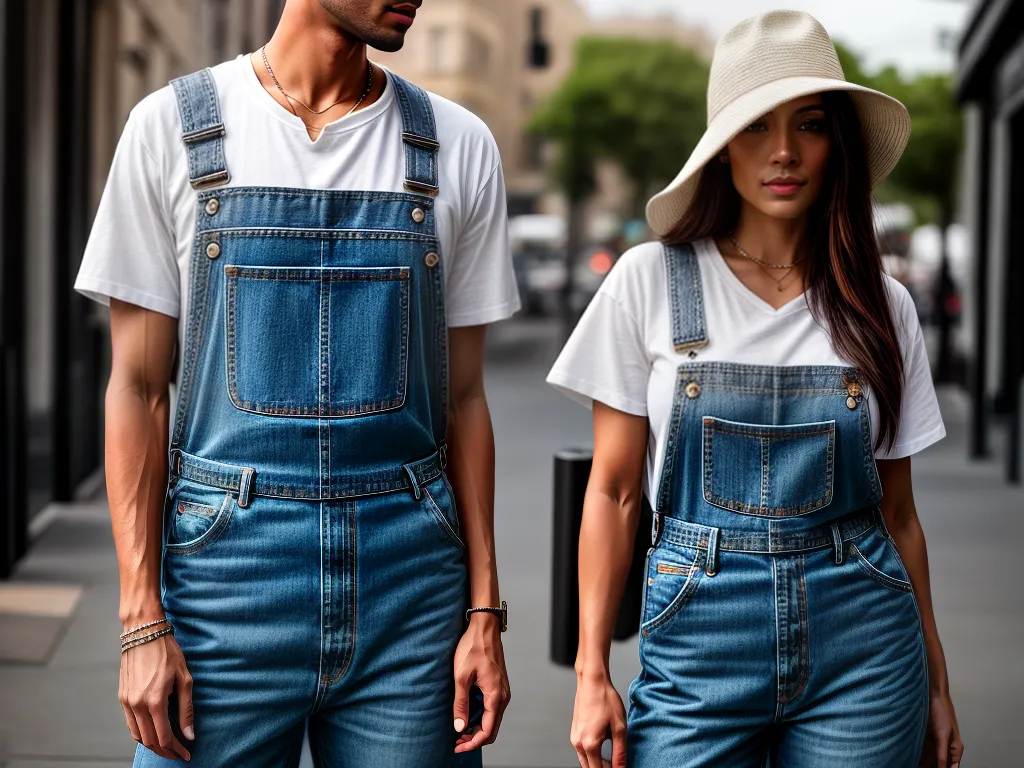 Fotos homem overall denim despojado