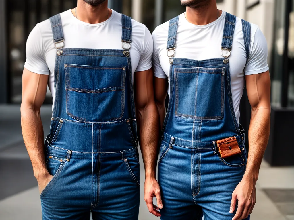 Fotos homem overall denim estilo versatil