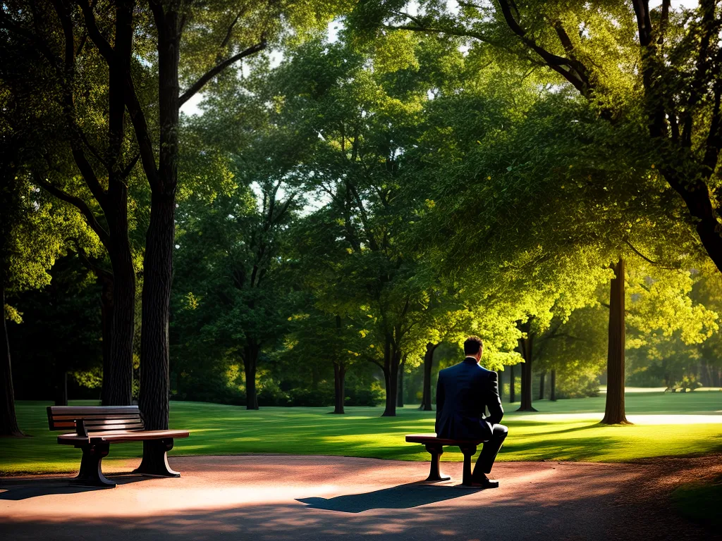 Lidando com o Lamento na Paternidade e Família 3 Fotos homem reflexao banco parque familia