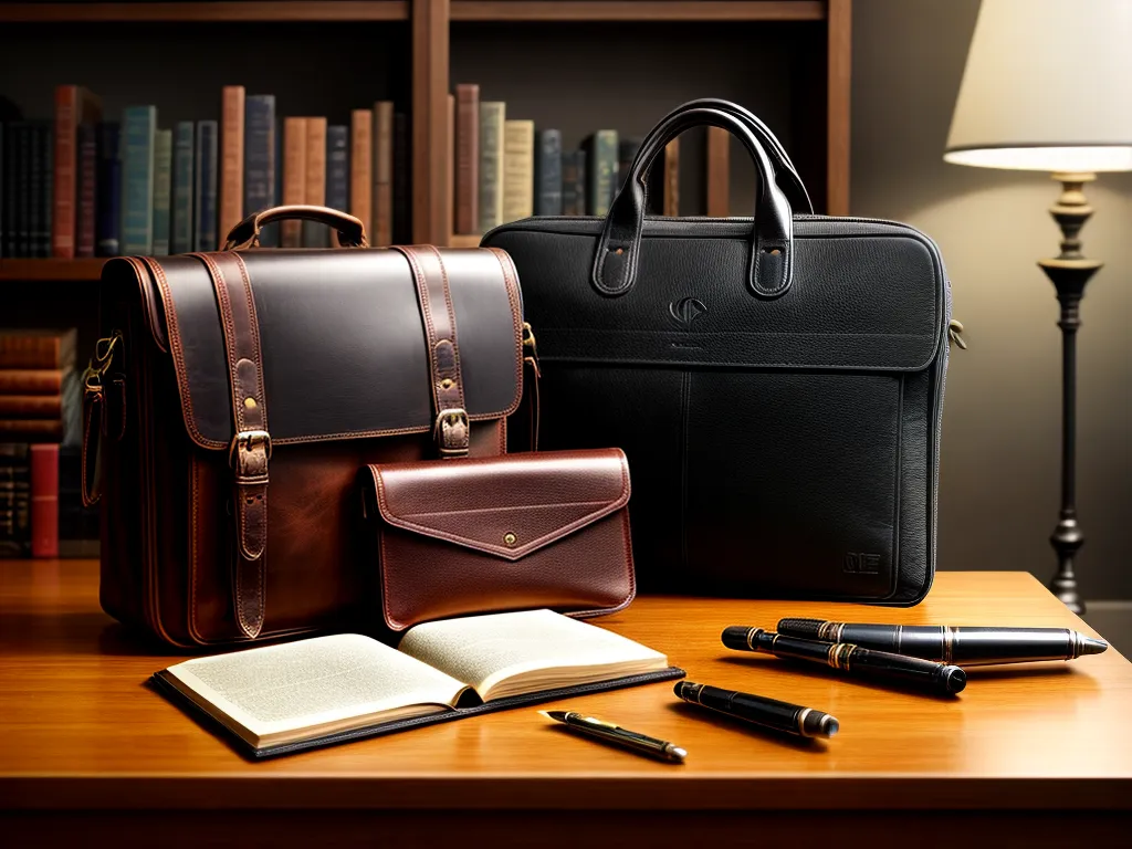 Fotos maleta couro livros caneta classica